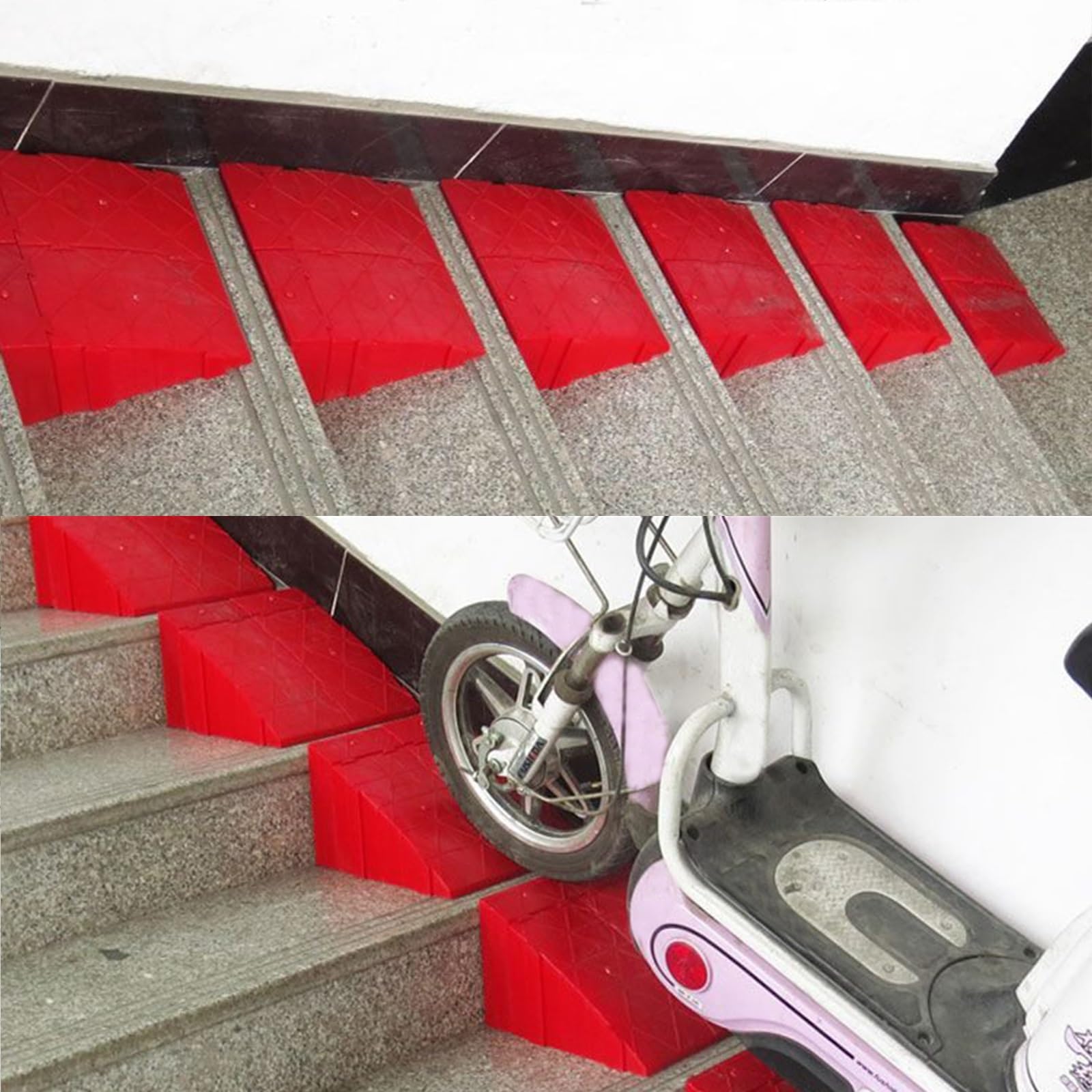 Rampe de seuil de Trottoir pour Portes Rampe en Plastique légère et Portable pour fauteuils roulants Véhicule électrique Skateboard (Noir, 12 x 20 x 14 cm/4,7 x 7,9 x 5,5 Pouces)