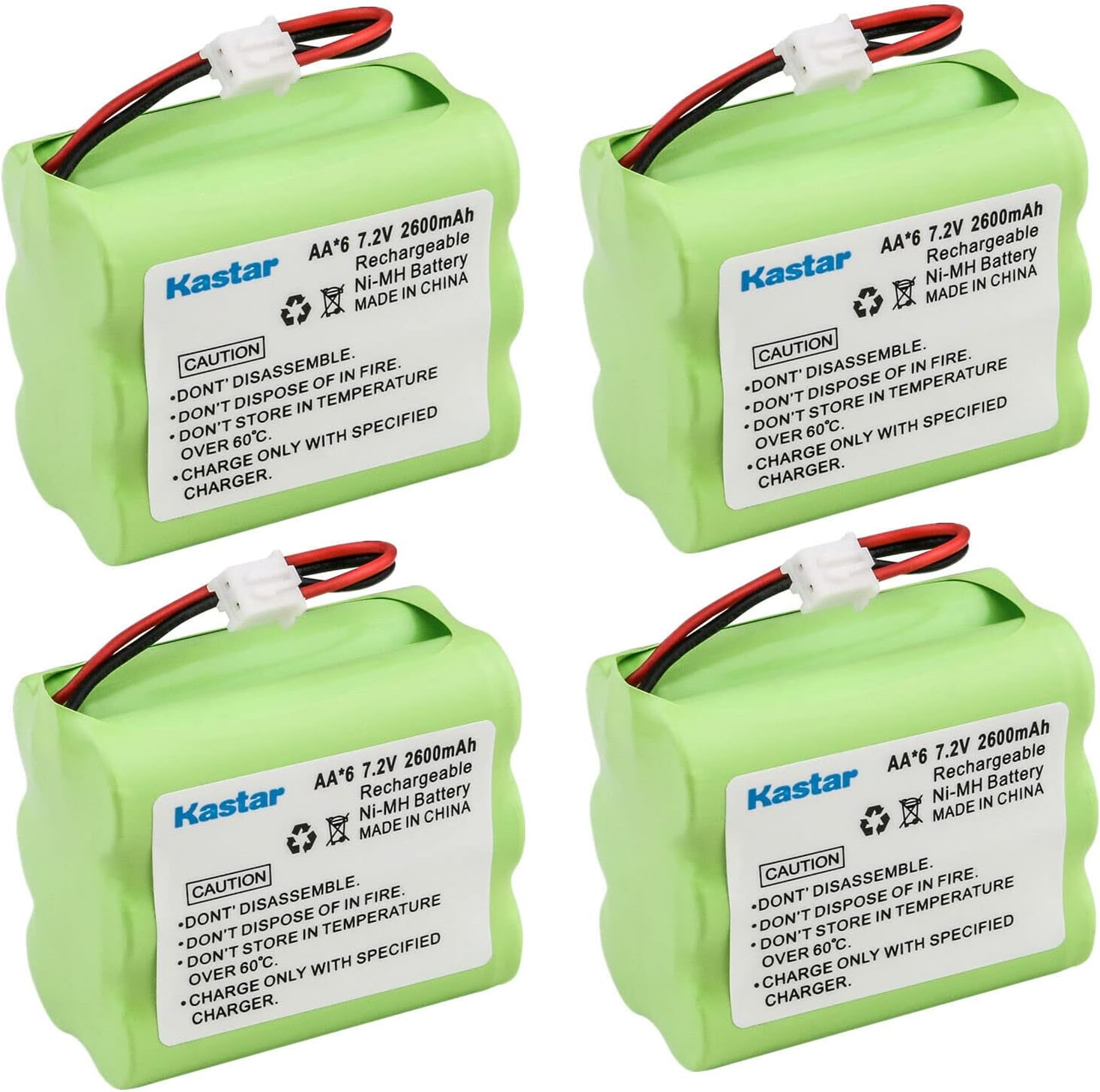 Kastar 2-Pack 7.2V 2300mAh Ni-MH Battery Replacement for ADT/Protection One Control Box Battery, JC1P-BH722 Security Control Panel Battery, DANTONA CUSTOM223, 2GIG BATT1X, 2GIG BATT2X Console