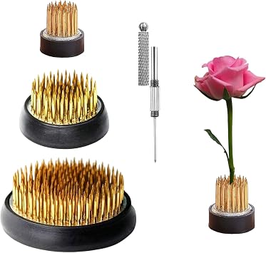 4/Set Flower Frog Flower Arrangement Taiwan Floral Frogs Japanese Ikebana Kenzan Tools 2-in-1 Pin Frogs Straightening Tool Flower Holder 1.02inch, 1.34inch, 1.97inch