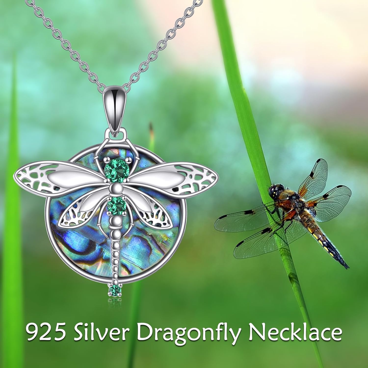 KQF Wolf/Eagle/Owl/Bunny/Panda/Moth/Eel Neckalce Sterling Silver Abalone Moonstone Pendant Animals Jewelry Gifts for Women - Image 3