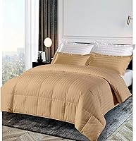 Vista 11 de Juego de edredón de 3 piezas con costuras en caja a rayas moradas de 500 GSM, potencia de relleno, 100% algodón egipcio, edredón acolchado olímpico