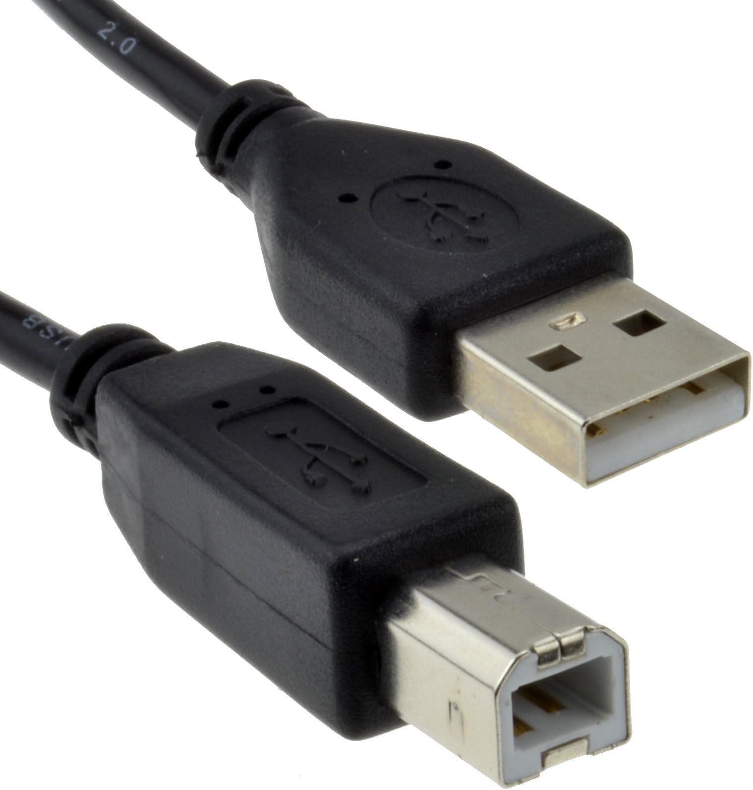 kenable USB 2.0 24AWG High Speed Cable Printer Lead A to B Black 0.15m 15cm
