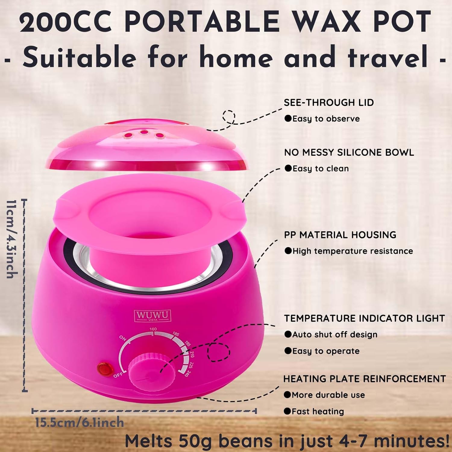 Waxing Kit Hair Removal Hard Wax Kit with Wax Warmer & Waxing Beads for Women & Men - Professional at home Wax Pot for Face/Brazilian/Full Body/Bikini/Sensitive Skin 23Items