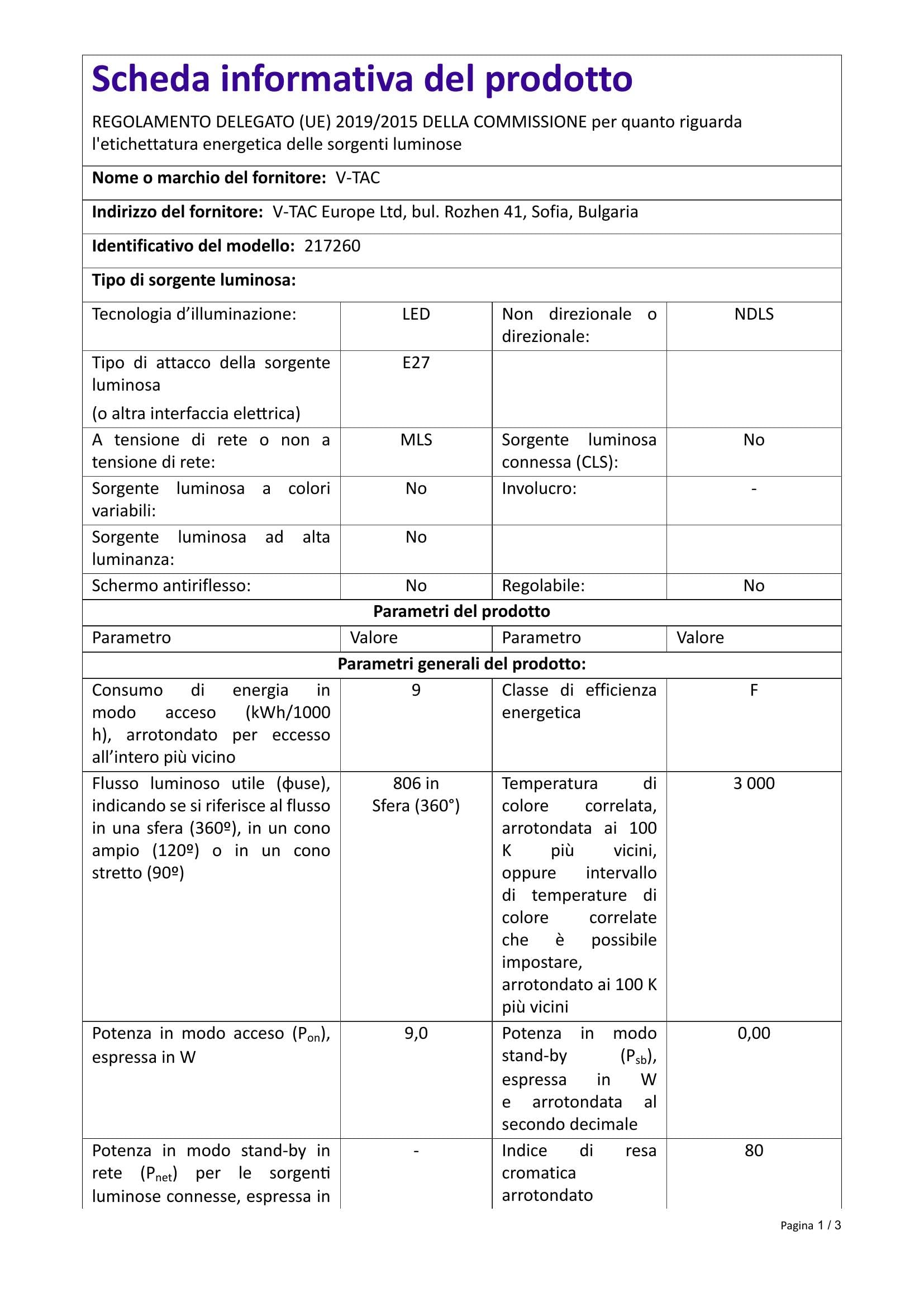 V-TAC Lampadina LED A65 E27 17W (Equivalente A 110W) - 1710 Lumen, Luce Naturale 4000K - Massimo Risparmio Energetico, Non Dimmerabile, 20000 Ore Di Vita