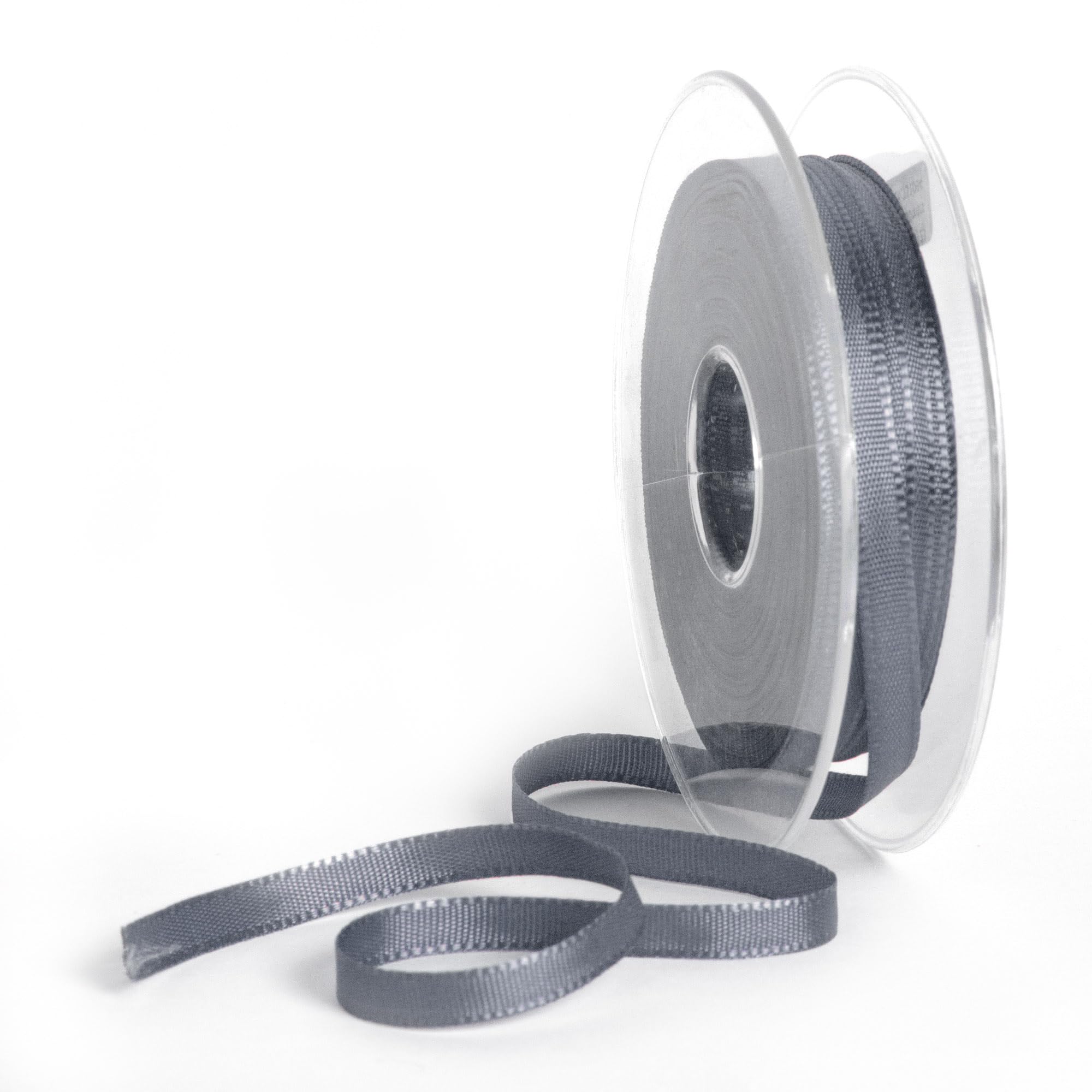 New 6mm Notary Ribbon 50m Reels (26 Colours) (Dark Grey) — image 1