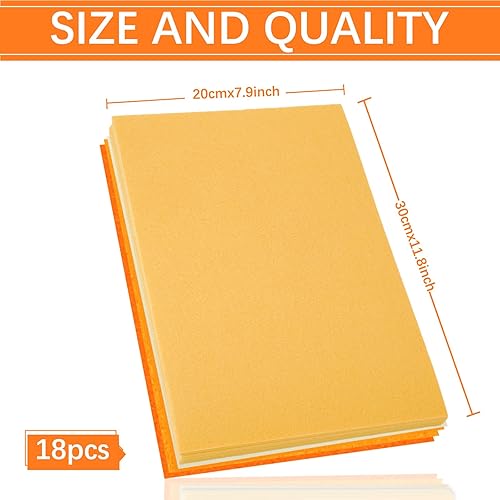 Miniatura 9 de Whaline Paquete de 18 hojas de fieltro de Navidad, color rojo y verde, surtido de fieltro suave y grueso, para proyectos de arte de retazos de