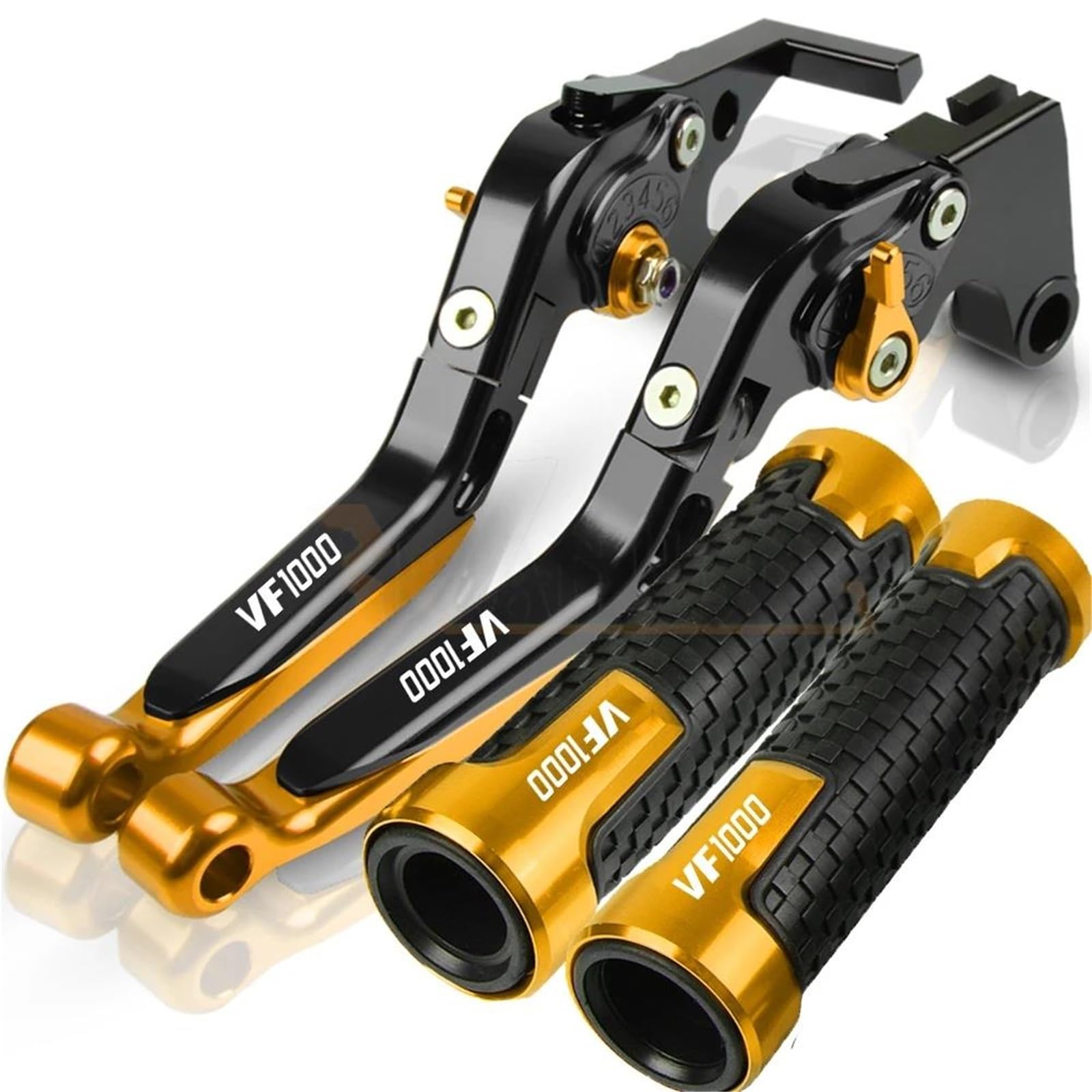 Tgvselpj Yellow 2 Motorcycle Part Folding Extendable Brake Clutch Levers Motorcycle Accessories Parts Adjustable Handle For H-Onda Vf1000 1997-2004(Yellow 2)