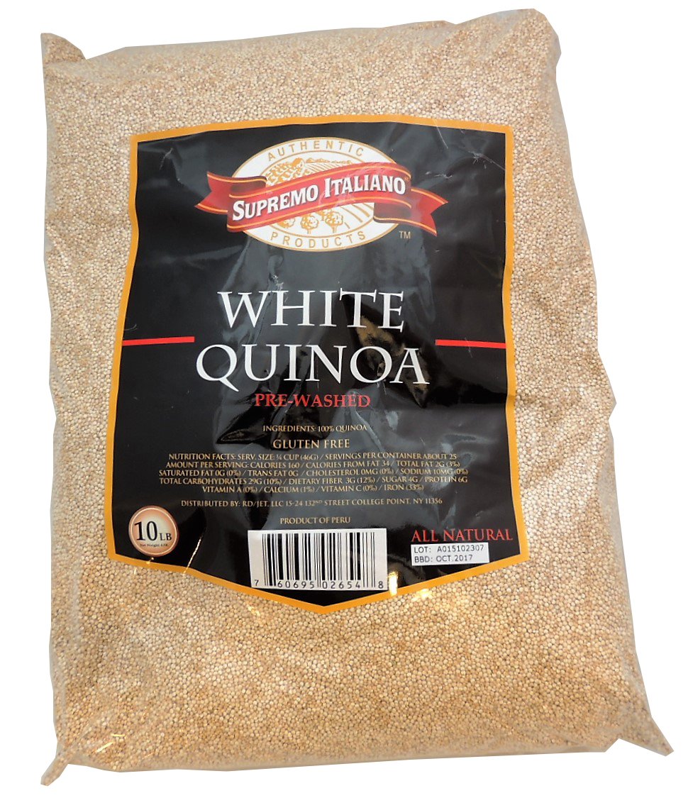 Supremo Italiano: Prewashed White Quinoa 10 Lb