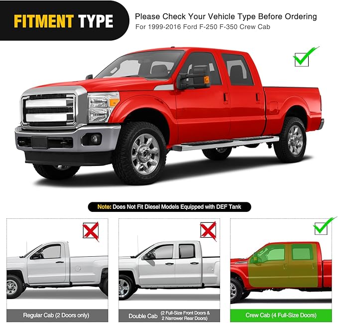 Estribos Nilight para Ford F-250 F-350 1999-2016 Cabina Crew miniatura 4
