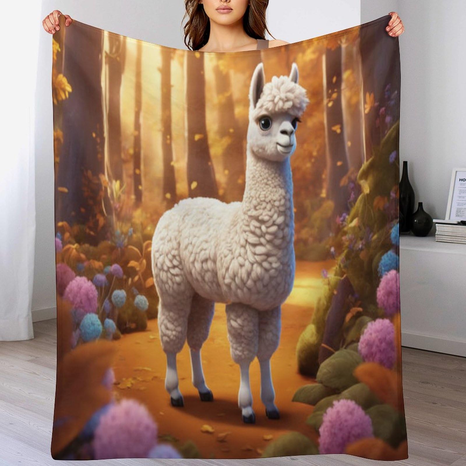 Couverture de décoration intérieure alpaga pour soirées cocooning sur le canapé
