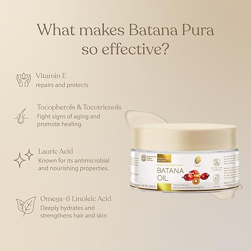 Miniatura 4 de Aceite de batana 100% crudo prensado en frío, potente aceite natural para el crecimiento del cabello y curación de la piel, certificado orgánico y