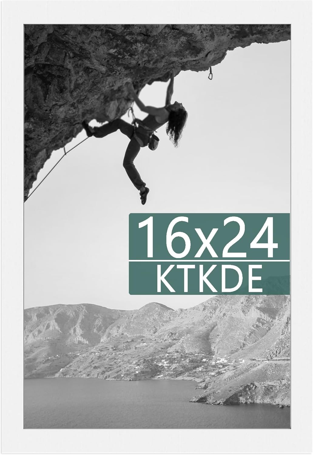 KTKDE 16x24 Picture Frame Wooden White,Poster Frames with Polished Plexiglass, Wall Hanging Large Studio Gallery Photo Frames Decorating for Minimalist Style Suitable,Any style Best White 16x24-1Pack