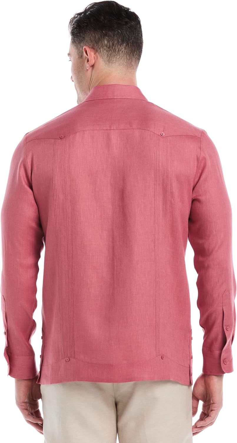 Cubavera Men's 100% Linen Four-Pocket Long Sleeve Guayabera Shirt, Pintuck Detail, Relaxed Fit (Available in Big & Tall) - Image 2