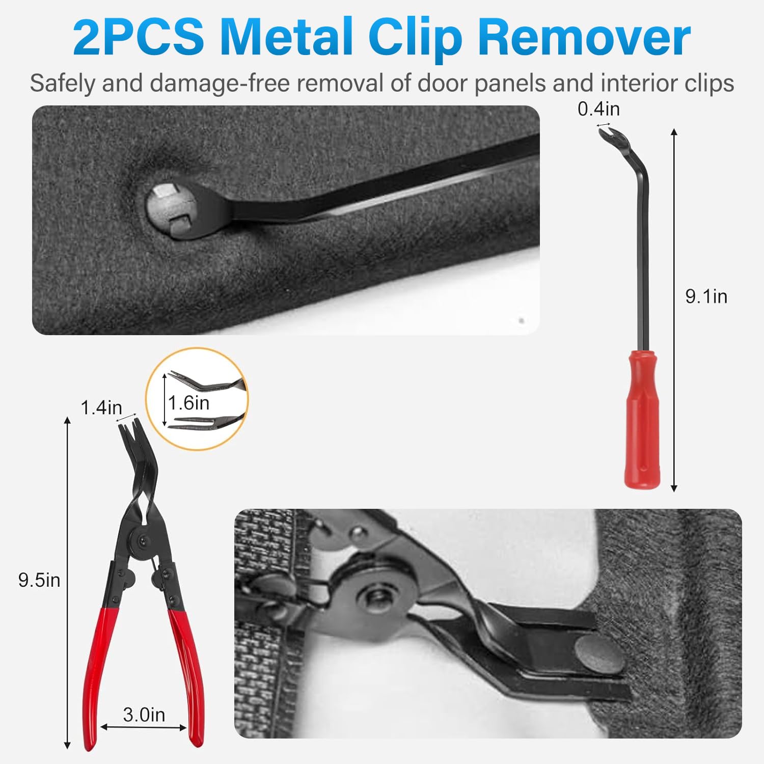 2080Pcs Car Retainer Clips & Fasteners Kit, 33 Sizes Auto Push-in Nylon Bumper Fender Rivets with Fastener Remover and 10 Cable Ties for Door Panel, Fender Retainer Clips for GM, Ford, Toyota