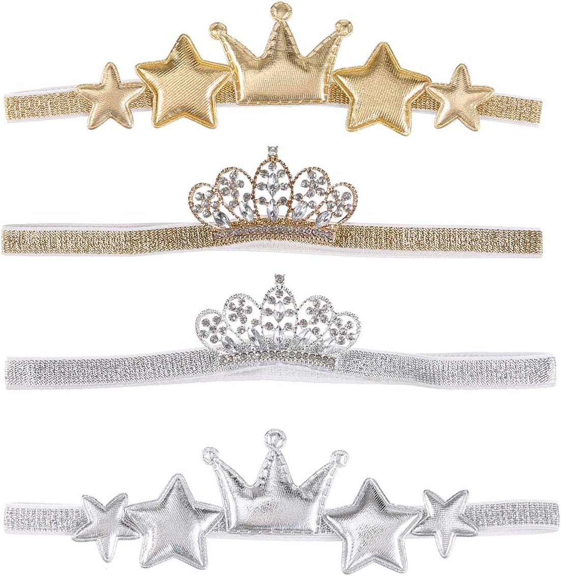 Baby Girls Crown Headbands Bows Set Infant Toddlers Chiffon Flower Lace Hairbands Child Hair Accessories