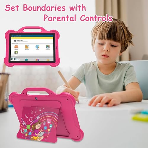 Miniatura 5 de PEICHENG Tablet para niños, Android 14.0 de 10 pulgadas para niños, tableta de control parental para niños pequeños con funda incluida 2+8MP cámara