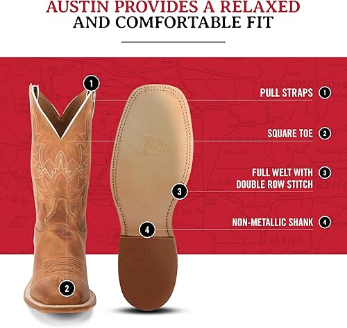 Miniatura 5 de Justin Botas para hombre Bent Rail de 11 pulgadas con punta cuadrada