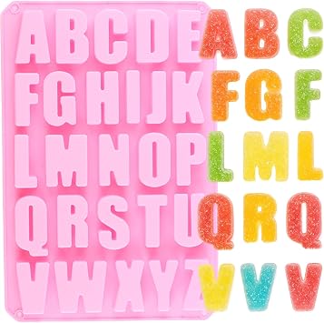 26 Cavities Alphabet Crayon Molds Letter Silicone Chocolate Mold For Candy Chocolate