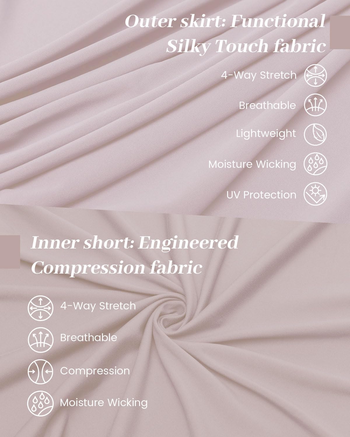 Women's Pleated Skort - High-Waisted, Built-in Dual-Pocket Shorts, UV Protection for Tennis & Daily Wear - Image 5