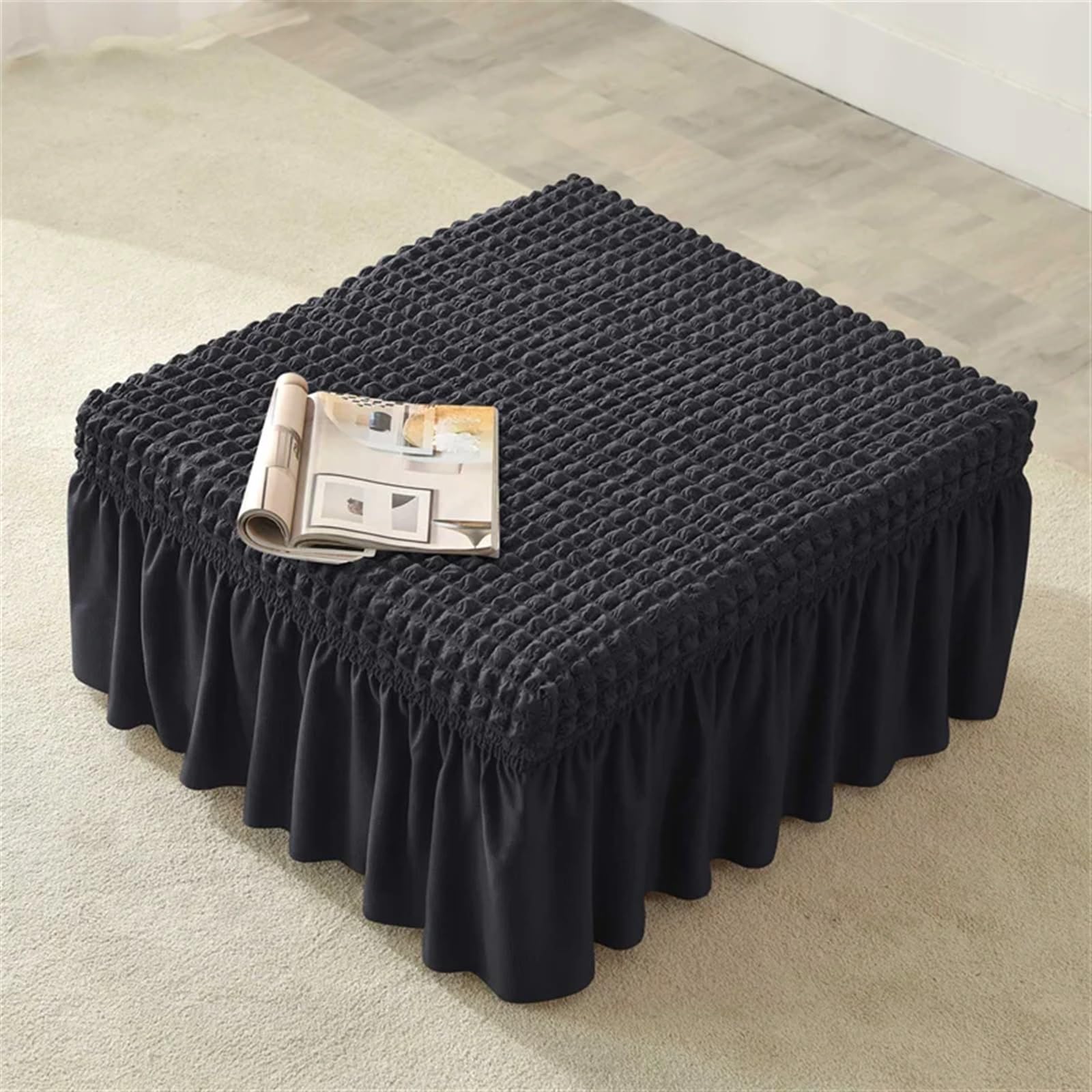 YXINAER Foot Stool Cover Square Footrest Skirt Cover for Living Room(A6 Footstool Cover)