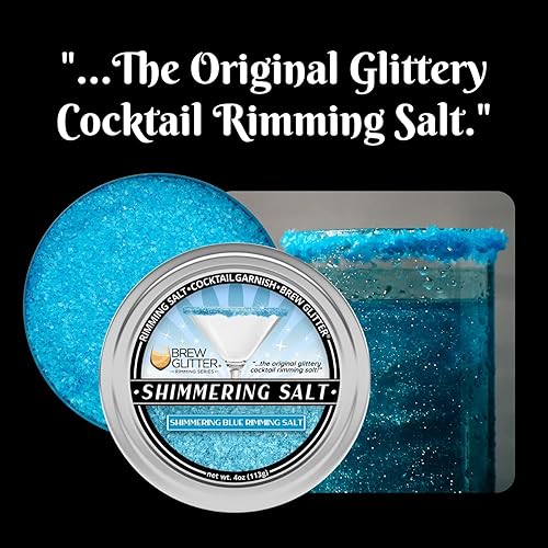 Miniatura 4 de Brew Glitter - Sal con Brillo Azul para Bordes (113g, 1x Barra de Lata) Aderezo para Cócteles y Bebidas