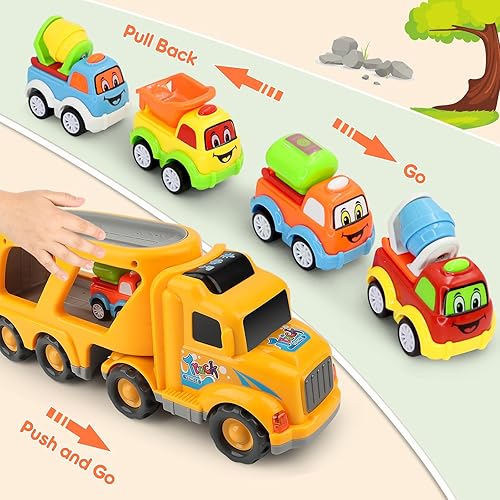 Miniatura 2 de Camión de construcción Juguetes para niños pequeños Juguetes para niños de 2, 3, 4 años, 5 en 1, juguetes portadores para niños de 2 a 3 años, 2 a 4