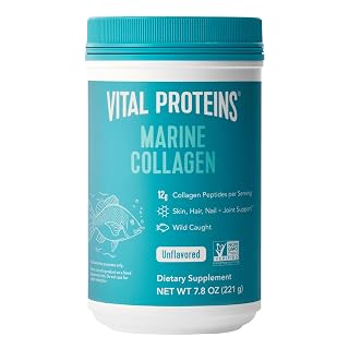Vital Proteins Marine Collagen Peptides Powder Supplement for Skin Hair Nail Joint - Hydrolyzed Collagen - 12g per Serving - 7.8 oz Canister - Amazon product rated Grade A