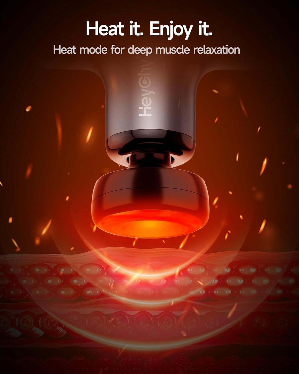 Mini Massage Gun with Heat, Deep Tissue Massage Gun, Portable Percussion Muscle Massager with 4 Massage Heads for Athletes - Image 2