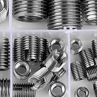 Vista 4 de Juego de 50 piezas de insertos de rosca interior de acero inoxidable 302 autorroscantes, herramienta de reparación de refuerzo, insertos roscados