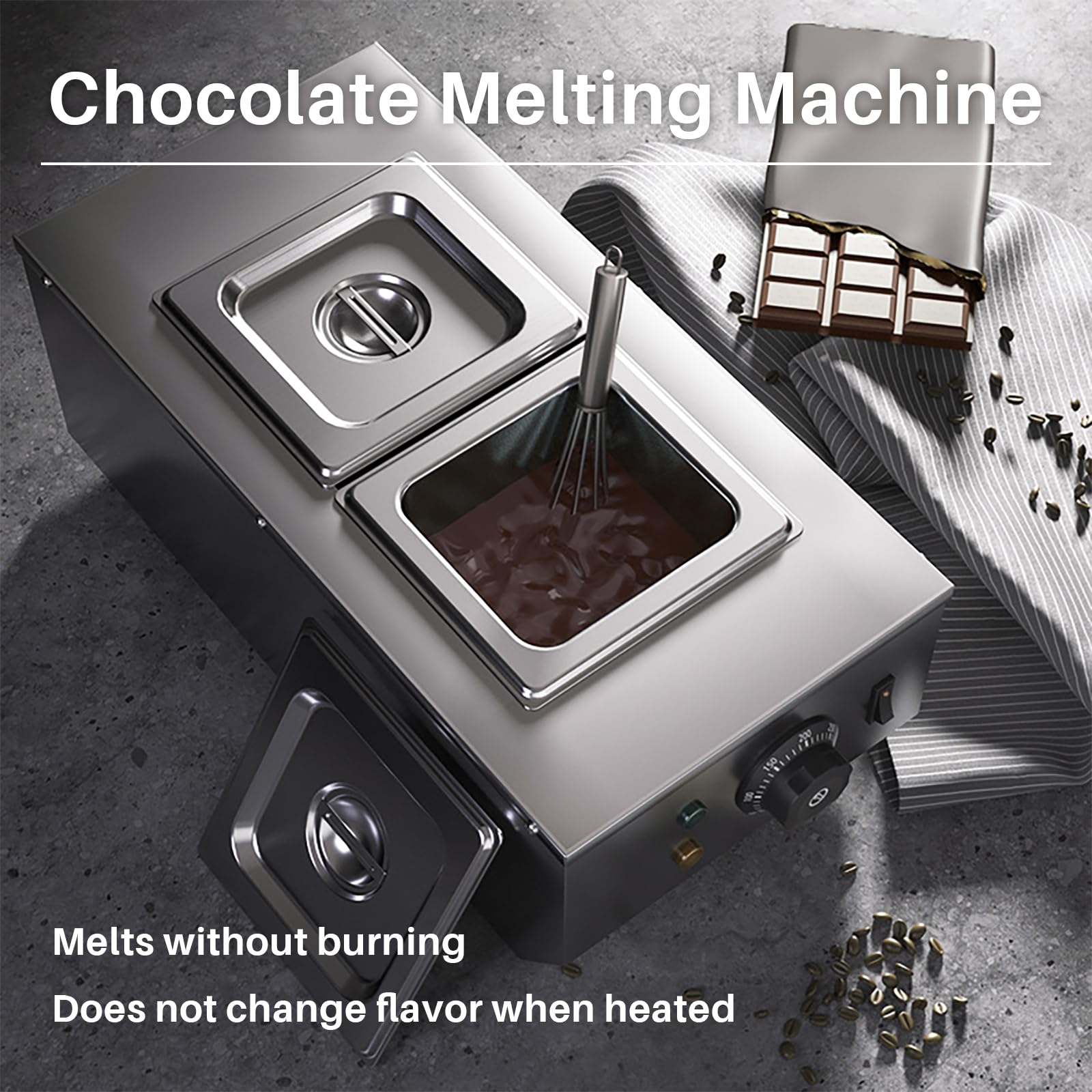 Pentola per Sciogliere Il Cioccolato Commerciale Controllo della Temperatura 0~203℉ Scaldavivande Commerciale per Catering E Ristoranti,3L