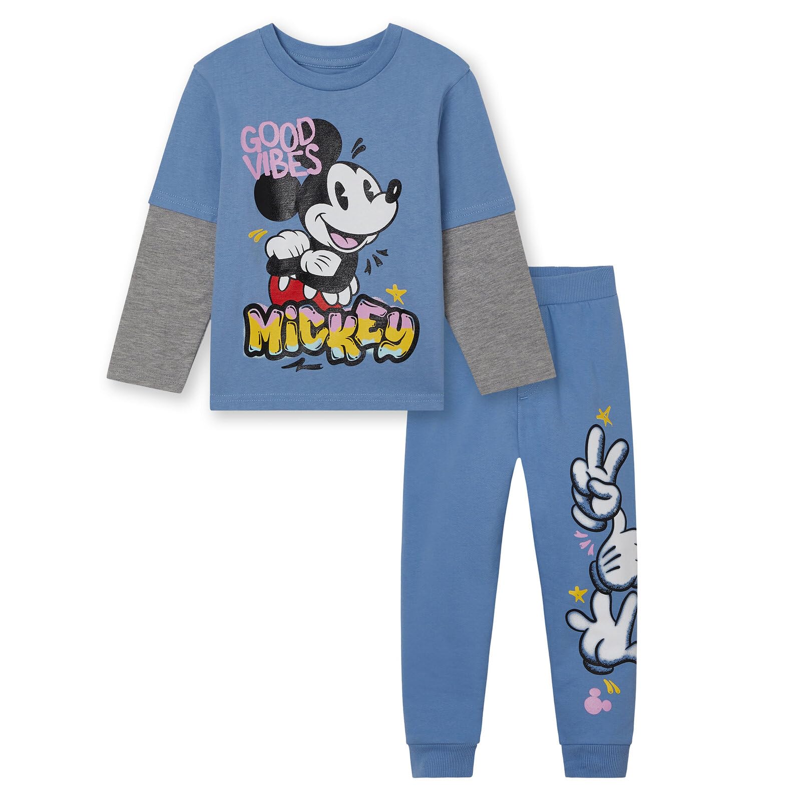 Disney T-Shirt and Fleece Pants Outfit Set Infant to Big Kid Sizes (12 Months - 18-20)