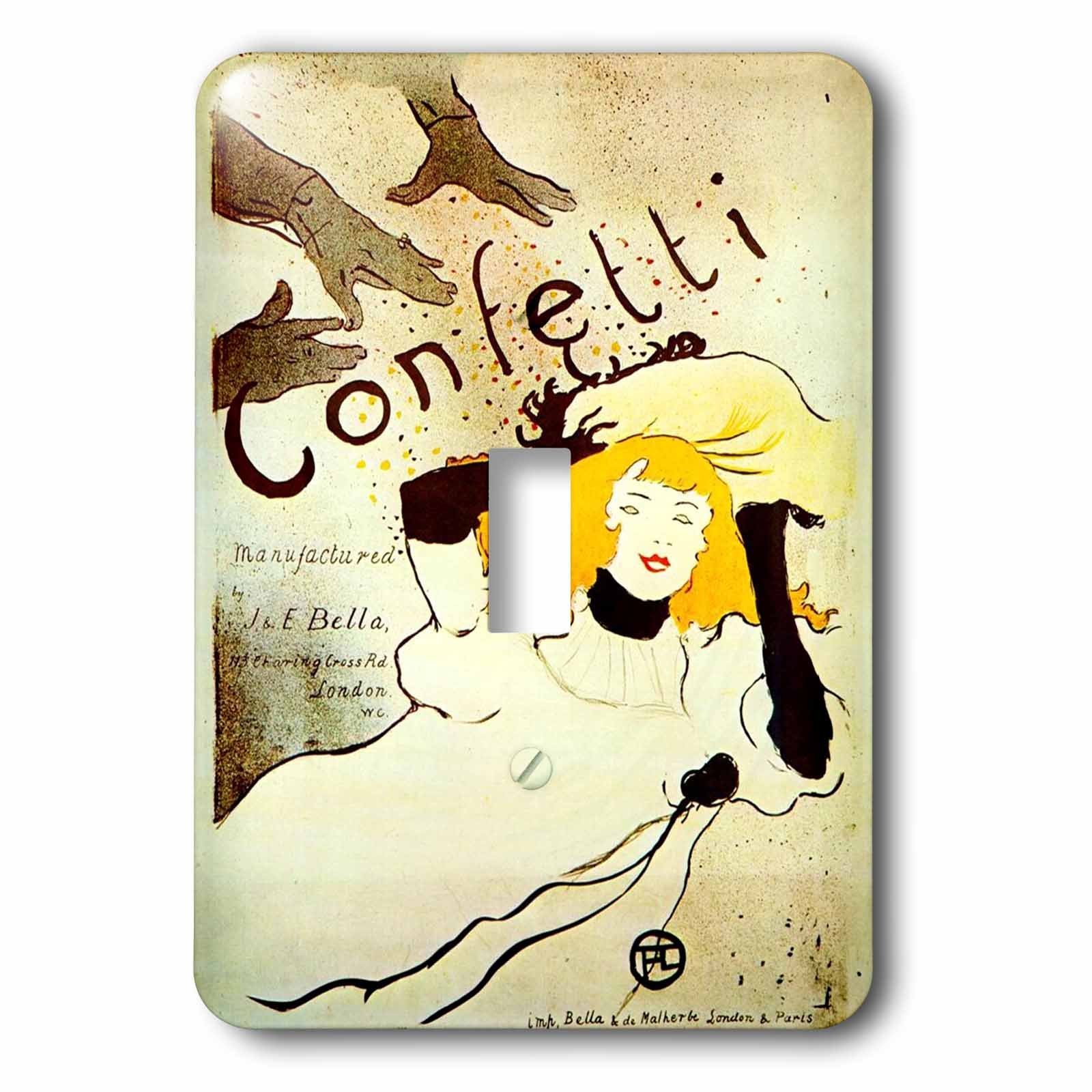 Interrupteur à bascule unique pour salon rétro avec l'art de Lautrec 1894