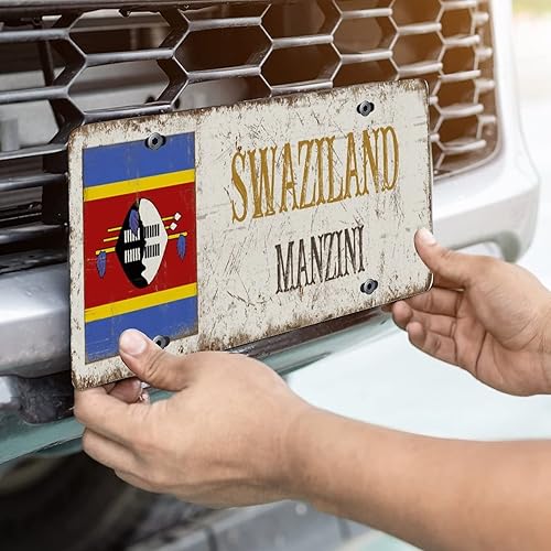 Miniatura 3 de Placa de matrícula de Suazilandia con bandera nacional de Suazilandia, placa de matrícula de la ciudad de Manzini, regalo de recuerdo de campo,