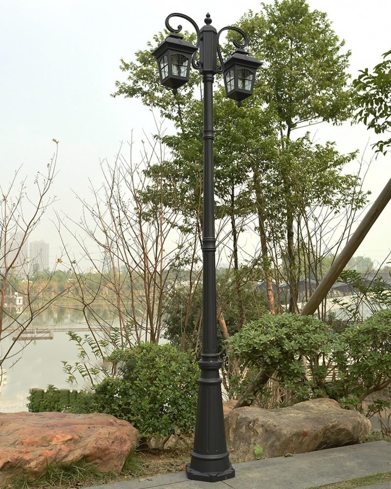Lampa uliczna z 2 światłami i falami wodnymi