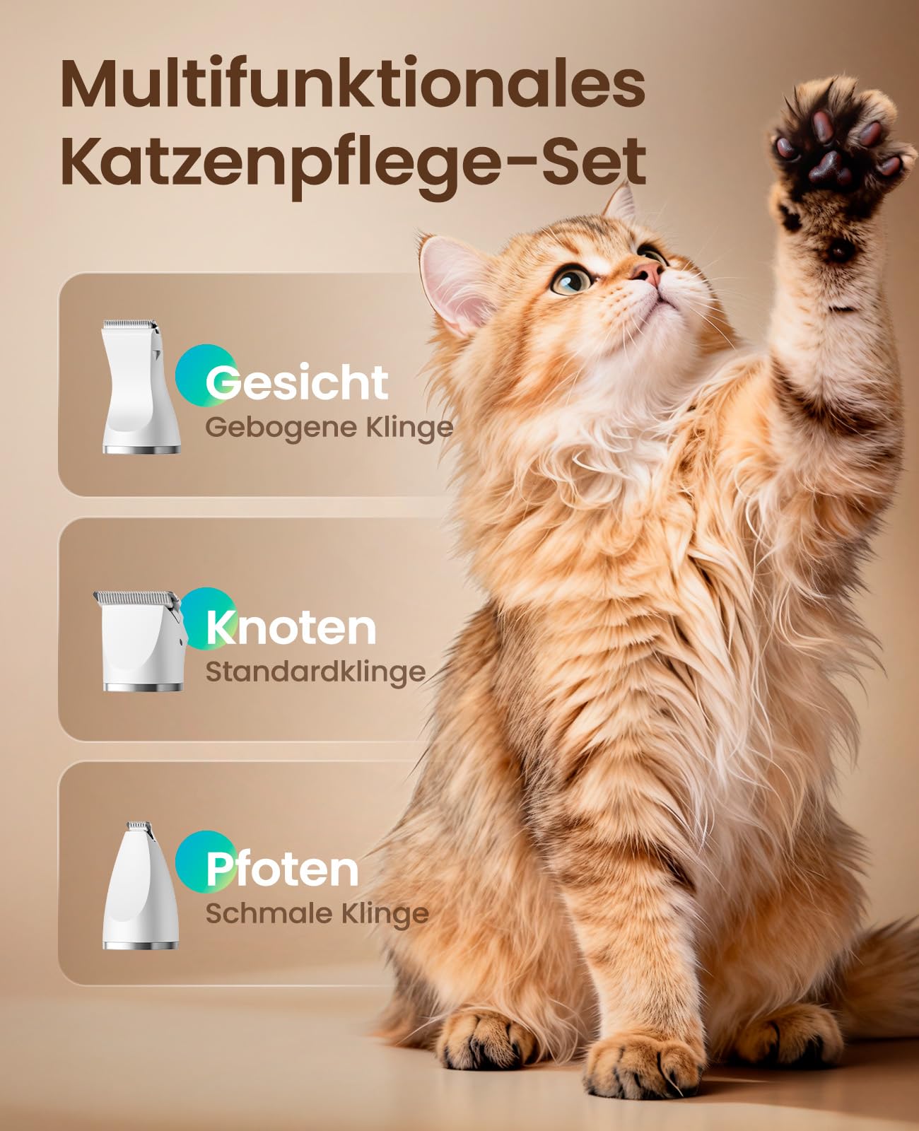oneisall Bundle: Doppelklingen-Pfotentrimmer (2-Gang) + 3-in-1 Schermaschine für Katzen & Hunde – Leise Profi Haarschneidemaschine mit LCD-Anzeige für Pfoten, Augen, Ohren, Hintern, verknotetes Fell &