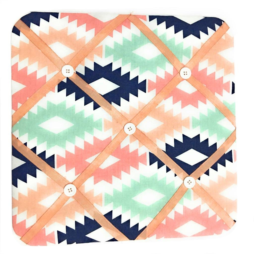 Bacati Aztec Emma Girls Fabric Memory/Memo Photo Bulletin