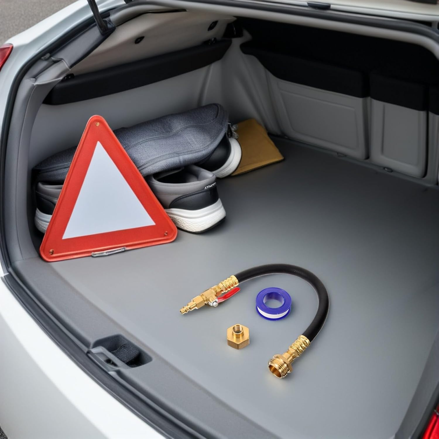 Rv Water Line Blowout Adapter Kit with Shut-Off Valve, 2 Sets Quick Connect Water Line Parts for Winterizing Rv Plumbing System and Sprinkler Hose Maintenance