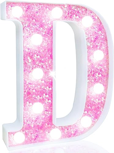 Miniatura 43 de Pooqla - Luz de números con iluminación LED rosa, funciona con pilas, con brillantina, para decoración de fiestas de cumpleaños y hogar Blanco cálido