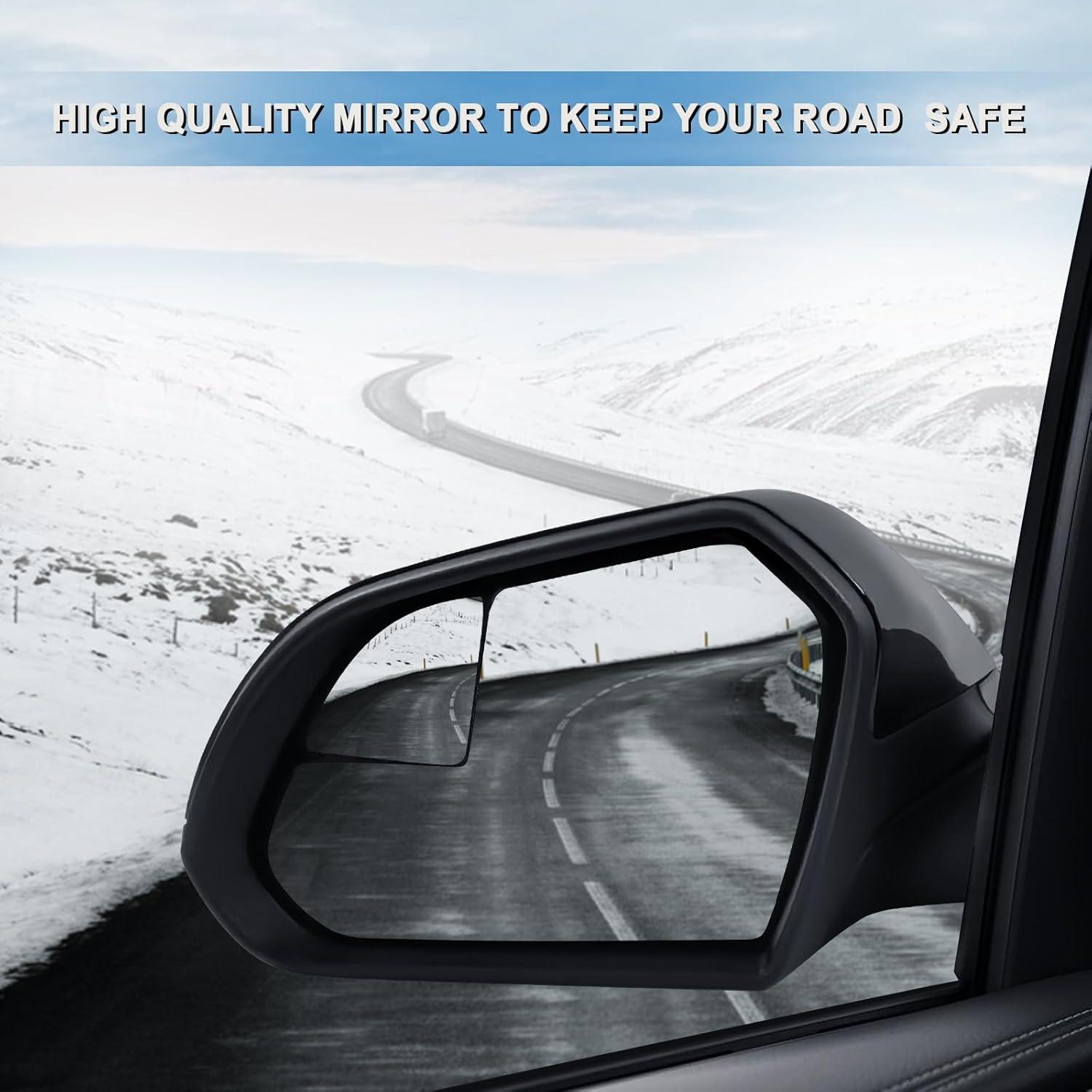 Left Driver Side Mirror Assembly Fits 2015 2016 2017 2018 2019 Hyundai Sonata With Blind Spot Glass Power Glass Heated Manual Folding Match Black Replace HY1320203(5Pins)