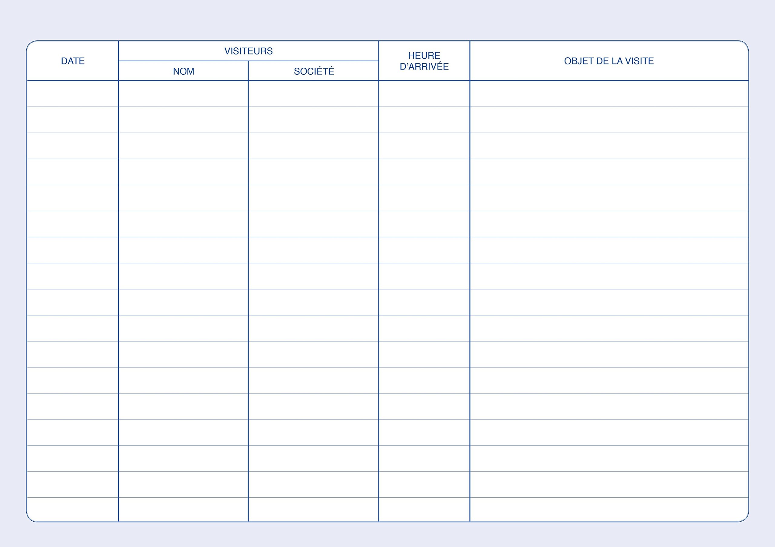 REGISTRE DES VISITEURS 210 X 297 96 P.