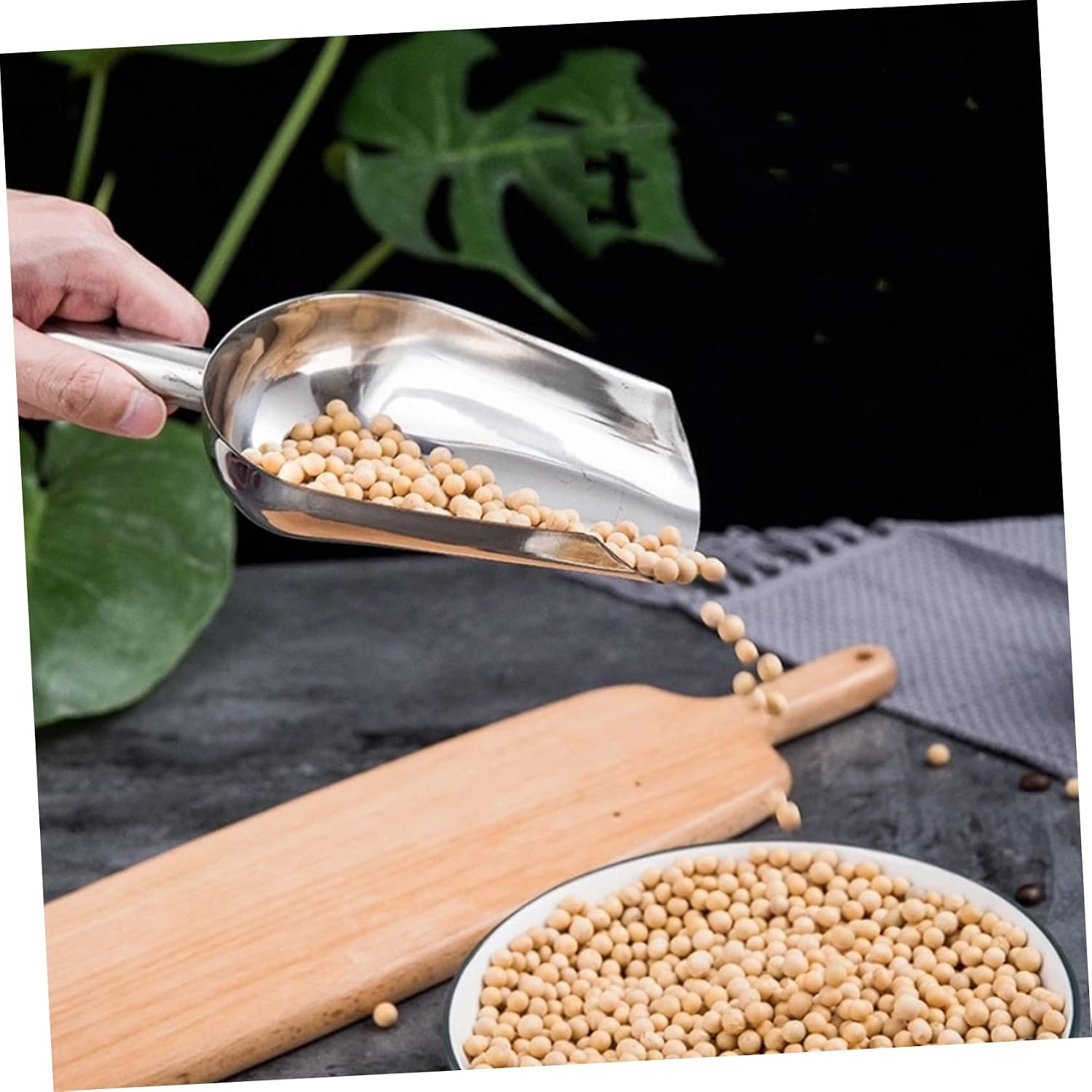 2sets Elegant Stainless Steel Ice Scoops Multi-purpose for Freezer Ice Machine Bar