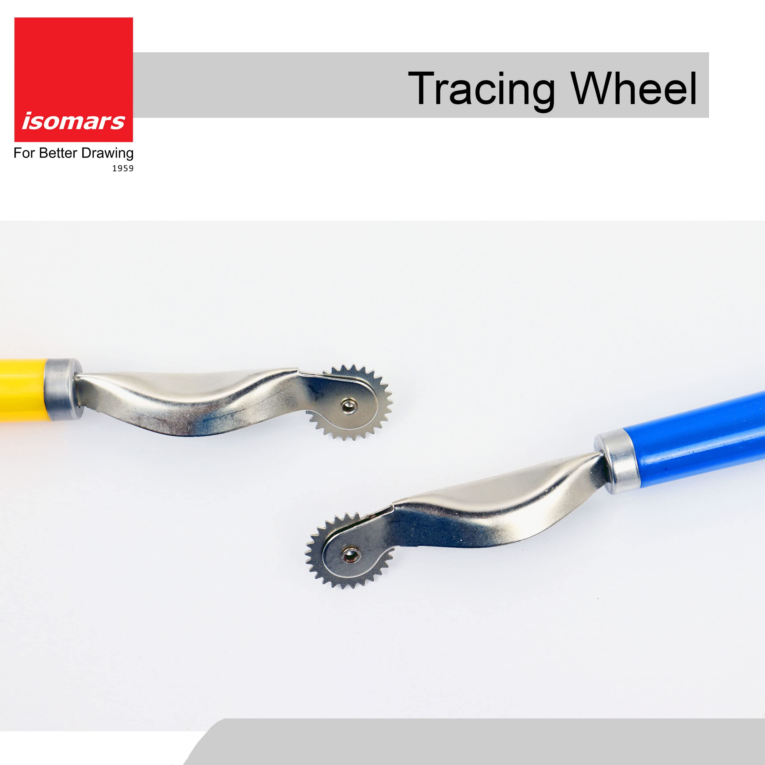 Isomars Tracing Wheel Set of 2 | Serrated & Smooth Tracing Wheels for Tailoring, Sewing, Pattern Making & Fabric Marking