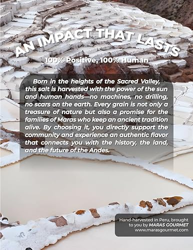 Miniatura 4 de MARAS GOURMET Sal rosa peruana, grano grueso, sal mineral orgánica cosechada a mano de minas de sal de Maras | Sal gruesa gourmet para molinillo y
