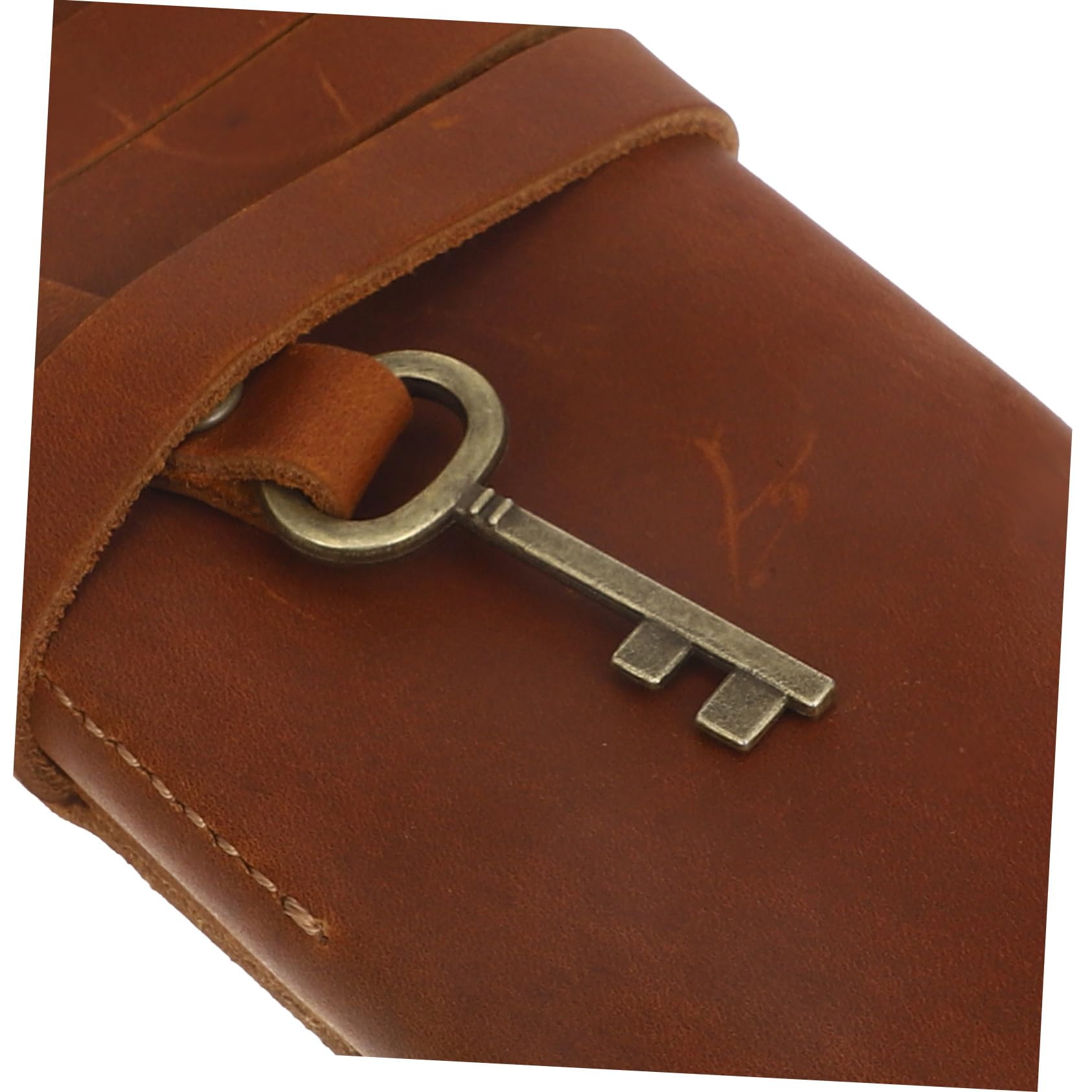 Estuche Enrollable de Cuero Marrón para Lápices y Bolígrafos, Fácil de Limpiar y Organizar, Adecuado para Bolígrafos de Fibra y Acuarela