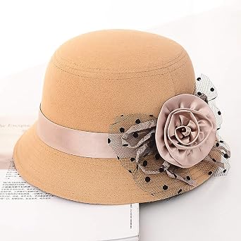 Glamorstar Vintage Felt Cloche Hat Winter Floral Fedora Bucket Hat Bowler Hats