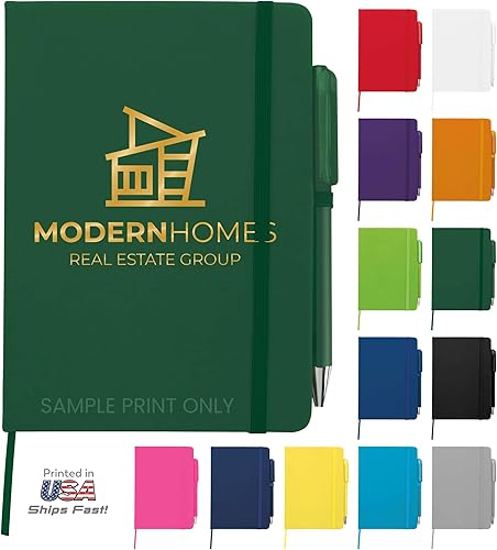 Miniatura 4 de Cuaderno personalizado con nombre, texto o logotipo, diario personalizado de 100 páginas, 5 x 7 pulgadas, tapa dura y bolígrafo de cuero sintético,