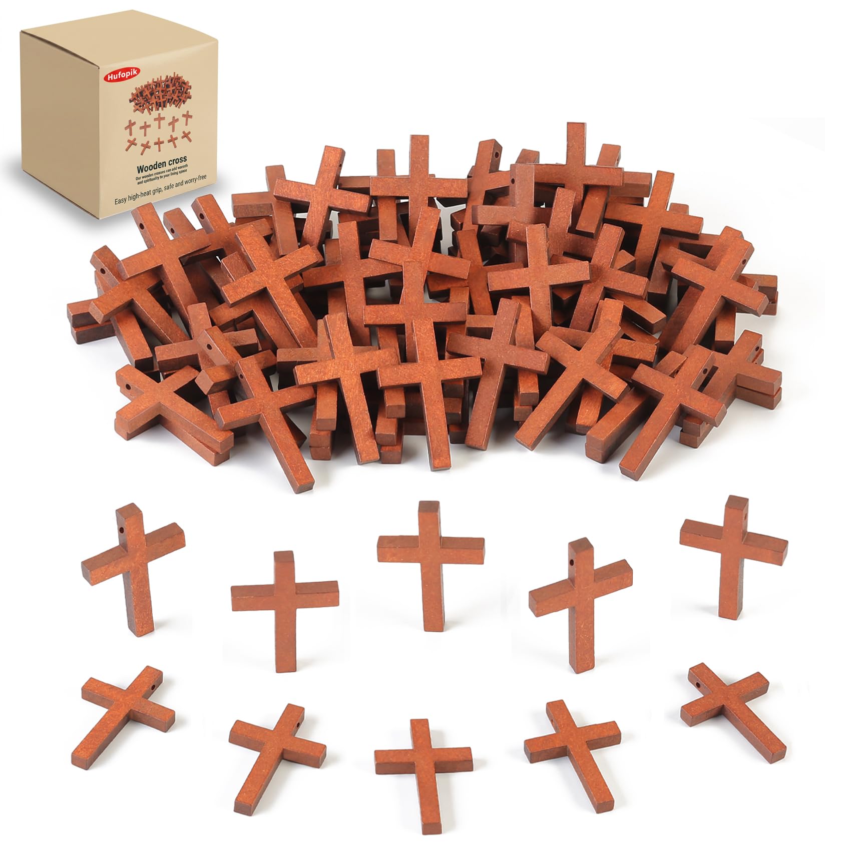 Amazon.com: Hufopik 100 Pcs Wooden Crosses, 1.2x1.7 Inches, Small