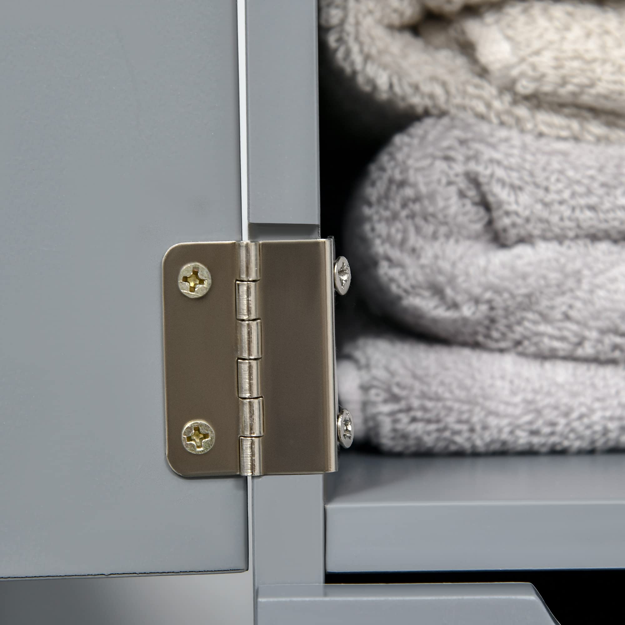 HOMCOM Meuble Colonne Salle de Bain avec Tiroirs 15 x 33 x 136,8 cm Gris | Armoire de Salle de Bain, Étagères Ouvertes, Placard
