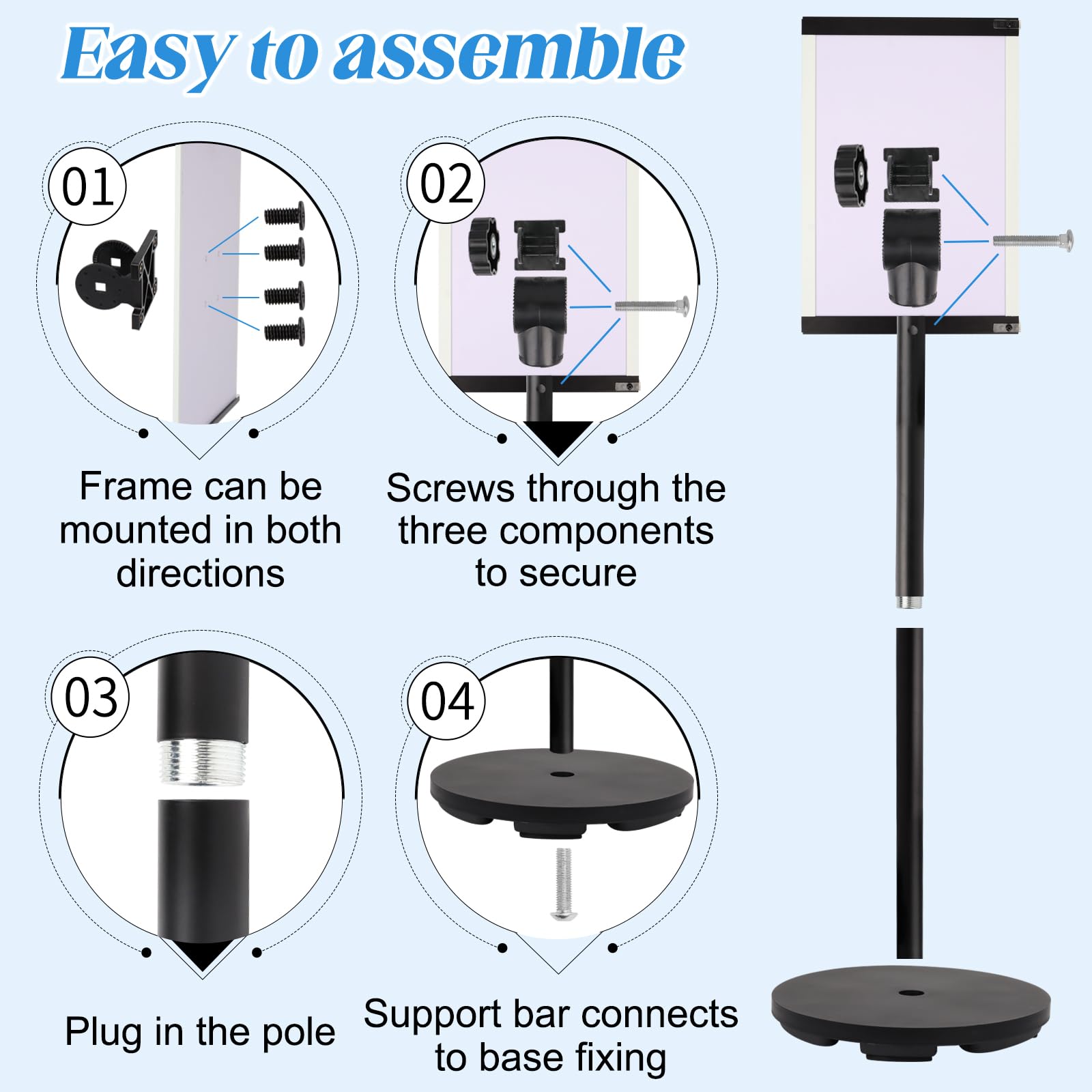 Soporte Para Carteles A2, ángulo Ajustable Vertical Y Horizontal, Soporte Para Carteles De Pedestal Resistente, Soporte Para Carteles, Suelo De Pie, Soporte Para Carteles Para Interiores Y Exteriores