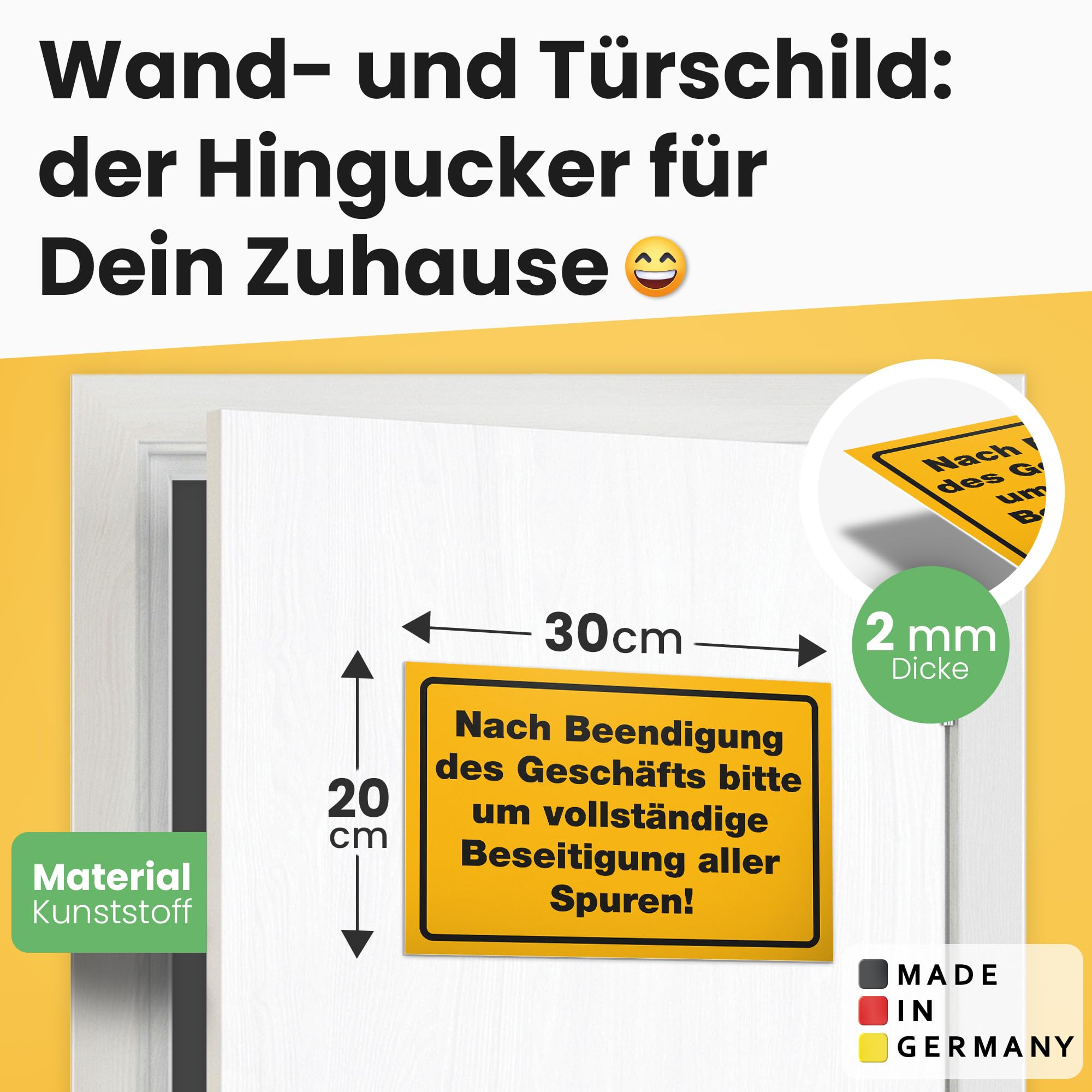 DankeDir! Elimination Traces, Plastic Sign 30 x 20 cm - Image 2